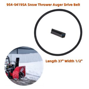 ZLIANGQ 954-04195A 754-04195 Snow Thrower Auger Drive Belt for MTD Troy Bilt Cub Cadet 26" 3 Stage Snow blowers 954-04195 754-04195A (1/2" x 37")