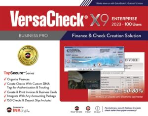 versacheck x9 enterprise 2023 – 100 user finance and check creation software [pc download]