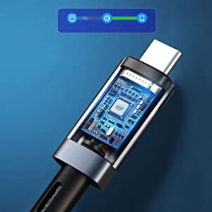 Zingther Full-Featured USB C Cable for Video, Data and 240W Fast Charging, 40Gbps Super Speed USB4.0 Cord and 8K 60Hz Monitor Link, Compatible with All Thunderbolt 3 and 4 - Silver/Black, 1m/3.3ft