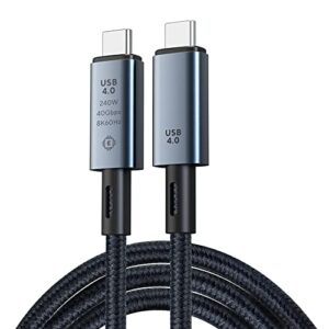 zingther full-featured usb c cable for video, data and 240w fast charging, 40gbps super speed usb4.0 cord and 8k 60hz monitor link, compatible with all thunderbolt 3 and 4 - silver/black, 1m/3.3ft