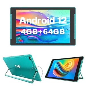 tjd android 12 tablet, 10 inch tablets, 4gb ram 64gb rom 512gb expandable storage tablets pc, fhd ips touch screen, 6000mah battery, wifi, bluetooth, 8.0mp camera, google gms (green)