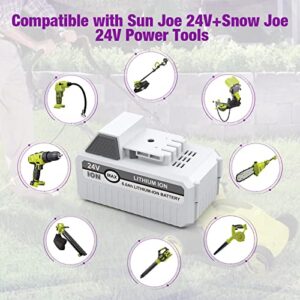 6.0Ah 24V Replacement Battery Compatible with Sun Joe/Snow Joe 24VBAT-LTX 24VBAT-LTW 24VBAT-LTE 24VBAT-LT 24V-X2-SB18 24VBAT-XR iON+ System for All Joe iON+ 24V-X2-SB18/20SB/SB15 Cordless Snow Blower