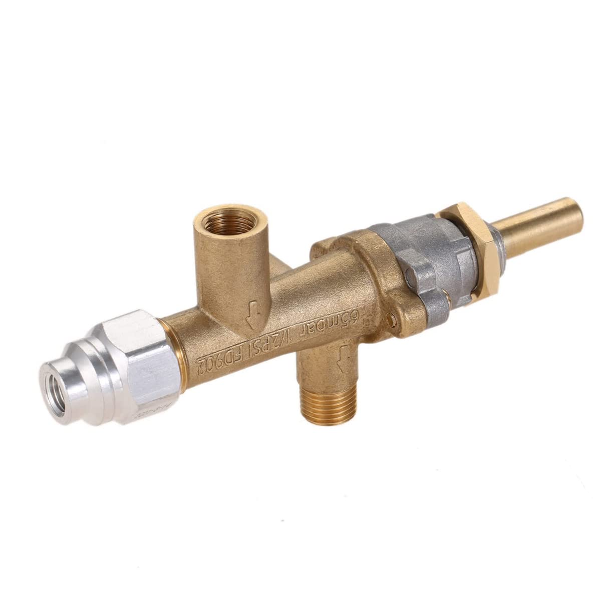 OWLEEN Safety Brass Patio Heater Main Control Valve with Pilot Port Fit for Low Pressure Patio Connection