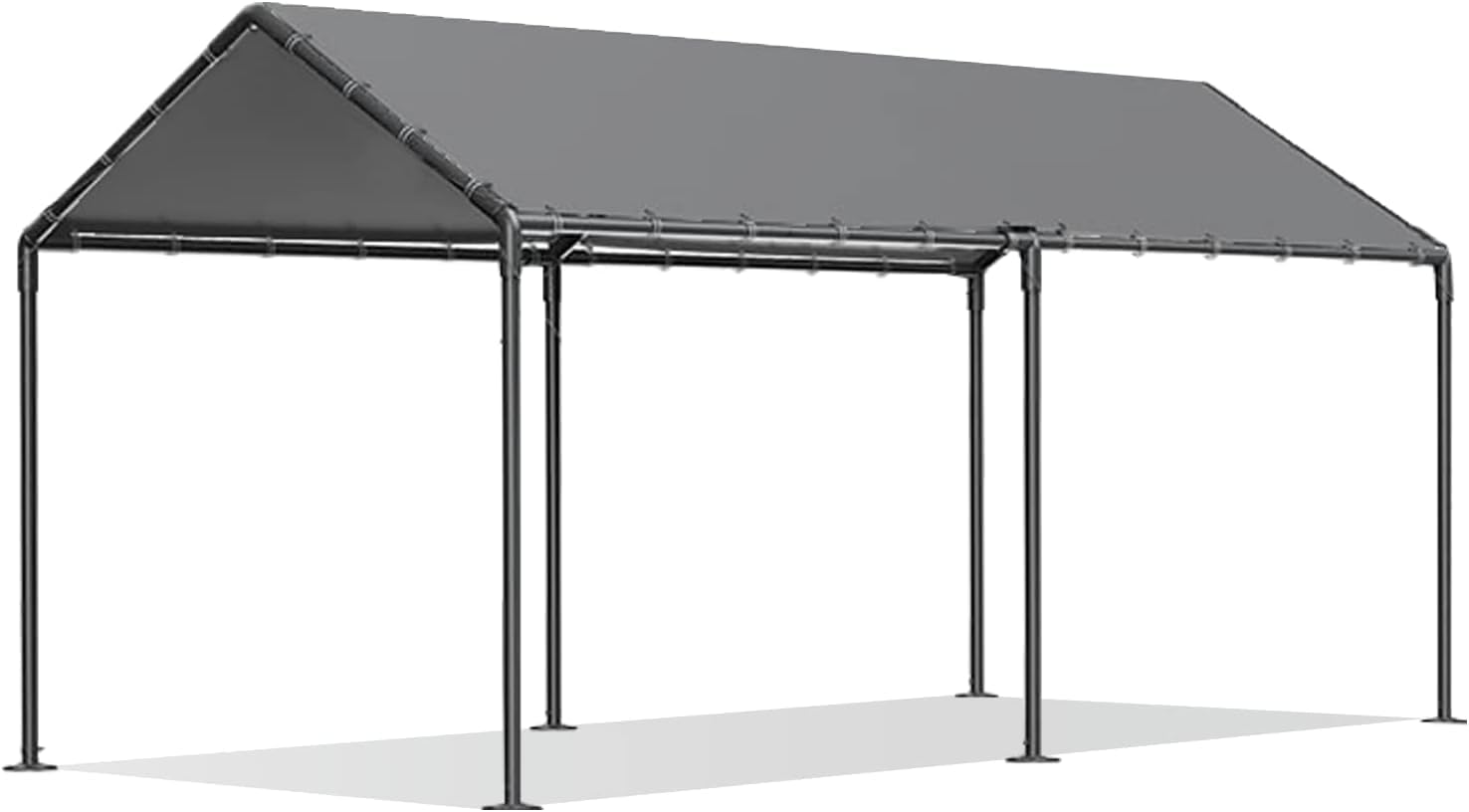 Grezone 10 x 20ft Heavy Duty Carport,Portable Car Tent Garage,All Season UV Resistant Car Canopy for Auto,Truck,Boat,Car (Gray)