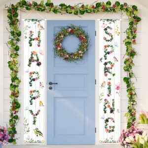 spring banner outside floral porch sign outdoor farmhouse happy spring door decor flower front porch hanging flags for spring easter holiday party garage home yard wall decor