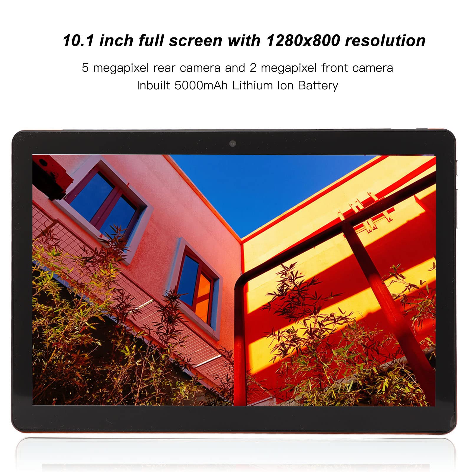 Septpenta 10.1 Inch HD Tablet, 4GB RAM 64GB ROM, 1280X800 IPS LCD, Dual SIM Dual Standby, 5MP Rear 2MP Front, 5000mAh 4G Orange Tablet for Android9.0(USA)