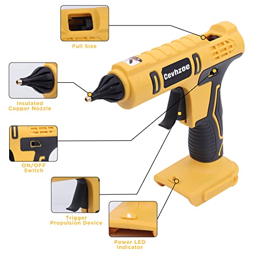 Hot Glue Gun, Cordless Glue Gun (for DeWalt 20V Lithium-Ion Battery)