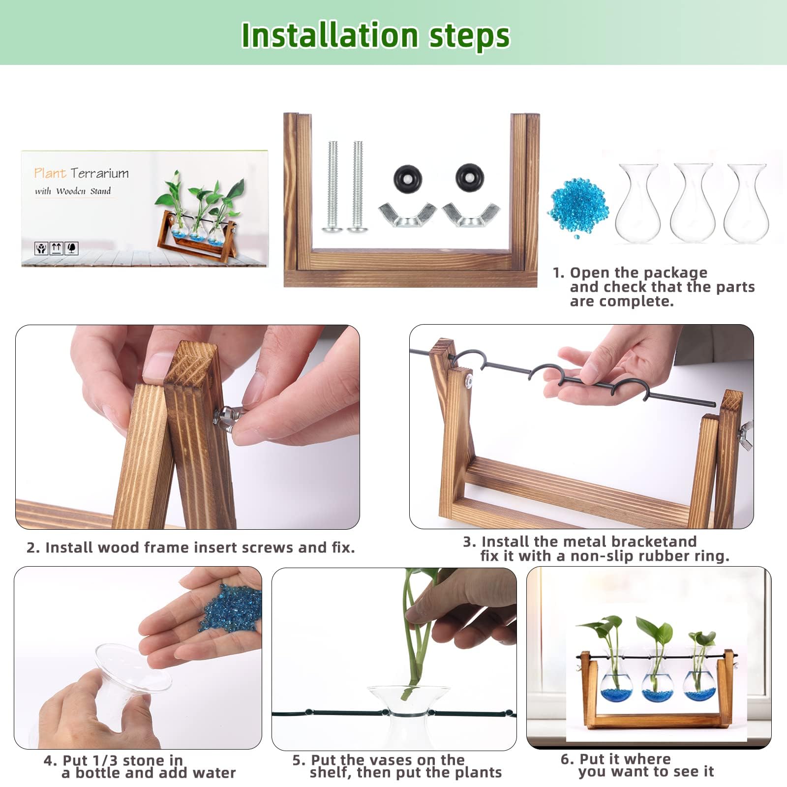 XCC Plant Propagation Station - 3 Bulb Vase, Perfect Home and Office Decor, Ideal Gift for Women, Beautiful Garden Decoration, Great Birthday Gift for Planter Lover