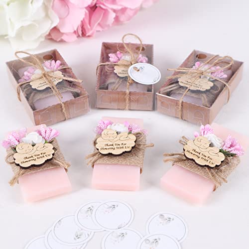 Set of 10 Handmade Scented Soap Baby Shower Favors for Girls, Vegan Soap Baby Shower Favors for Guests, Baby Shower Party Favor for Girl, Baby Shower Decorations (Rose-Pink Color, Baby)