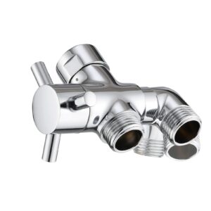 pdpbath brass 3 way shower arm diverter valve for handheld shower head and fixed shower head, g1/2 universal connection - chrome