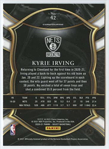 2020-21 PANINI SELECT BLUE #42 KYRIE IRVING CONCOURSE NETS BASKETBALL NBA