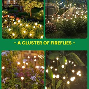 FOCUSKY Garden Firefly Lights Solar ,2 Pack 6 LEDs Solar Powered Swaying Outdoor Lights Waterproof,Landscape Yard Patio Pathway Garden Decor,Warm White