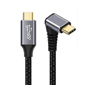 cablecc Type-C USB-C Male 90 Degree Up Down Angled to Male USB3.1 10Gbps 100W Data Cable for Laptop Phone 50CM