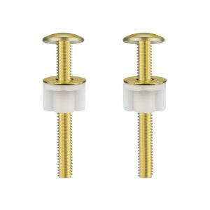 universal toilet seat hinge bolts screws set heavy duty toilet seat fastener with plastic nuts and metal washers for top mount toilet seat hinges replacement parts (2 pcs)