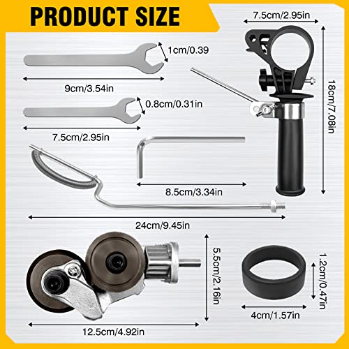WESTCOLD Electric Drill Plate Cutter Attachment Metal Cutter - Sheet Metal Cutter Drill Attachment Double Headed Drill Plate Cutter Drill Attachment for Cutting Metal Plates Hard Materials
