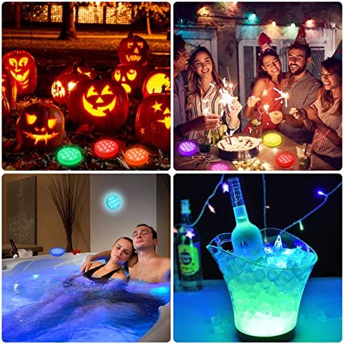 TEPENAR Rechargeable Submersible Pool Lights - 3.7" Waterproof Underwater Lights USB-C Charging Battery Operated Remote Controlled 16 Color Changing Hot Tub Lights with Magnet for Pool Pond 1 Pack