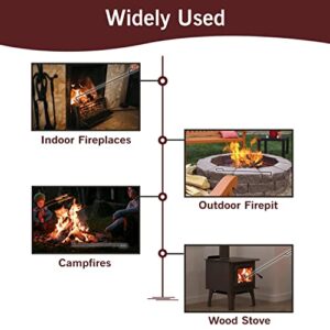 FEBTECH 40-Inch Fire Pit Poker, Heavy Duty Powder Coated Rust Resistant Fire Pit Poker for Indoor Fireplace and Outdoor Fire Pits & Other Camping Accessories, Black