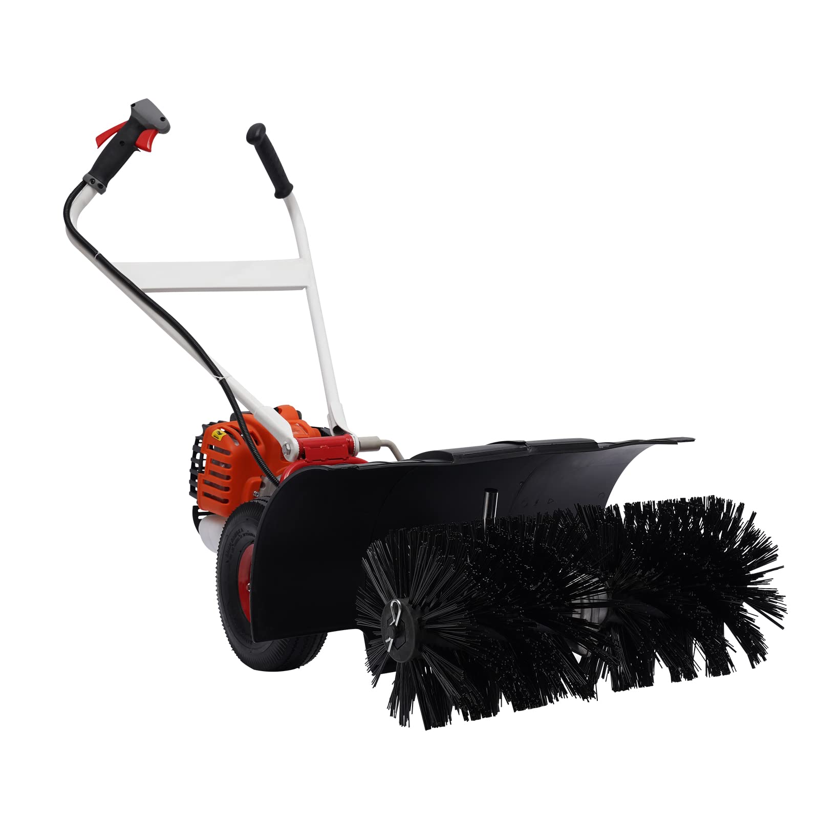 52cc Handheld Snow Sweeper Brush Broom, Gas Power Folding Outdoor Driveway Turf Grass Snow Cleaning Tool Walkway Cleaner for Leaves, Snow, and Gravel