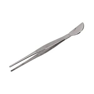 fdit bonsai tweezers tools, stainless steel rust proof ergonomical handle bonsai tweezers moon surfaces wear resistant for planing grass (straight)