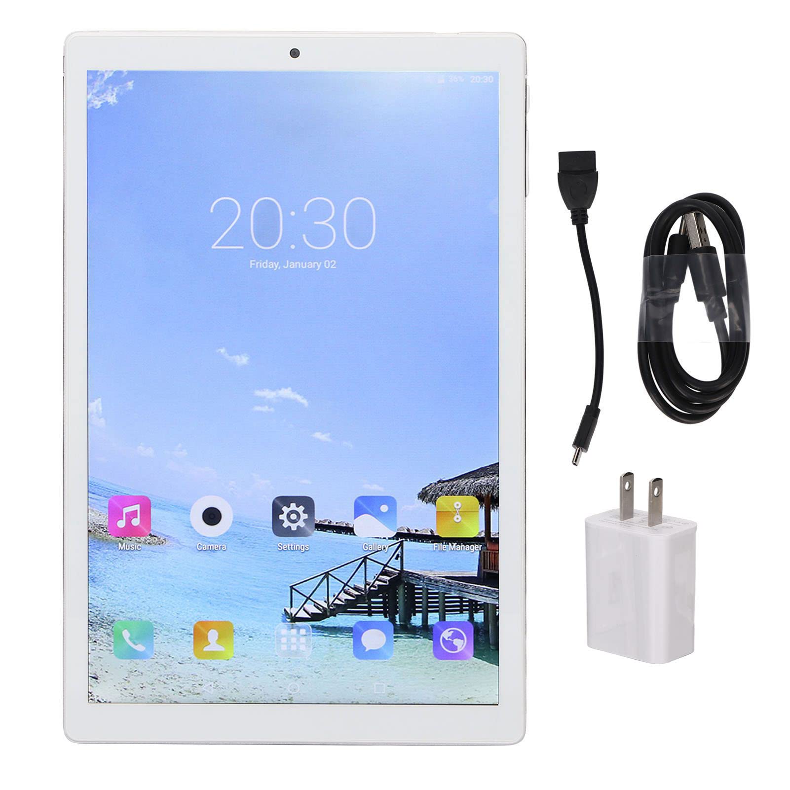 ciciglow 10.1 Inch Tablet, 2GB RAM 32GB ROM, 1280x800 HD IPS Display, Octa Core Processor, 2 MP+5 MP Camera, 6000MAh, 2.4G 5G Dual Band WiFi, GPS, for Android 12 (White)