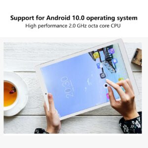 ciciglow 10.1 Inch Tablet, 2GB RAM 32GB ROM, 1280x800 HD IPS Display, Octa Core Processor, 2 MP+5 MP Camera, 6000MAh, 2.4G 5G Dual Band WiFi, GPS, for Android 12 (White)