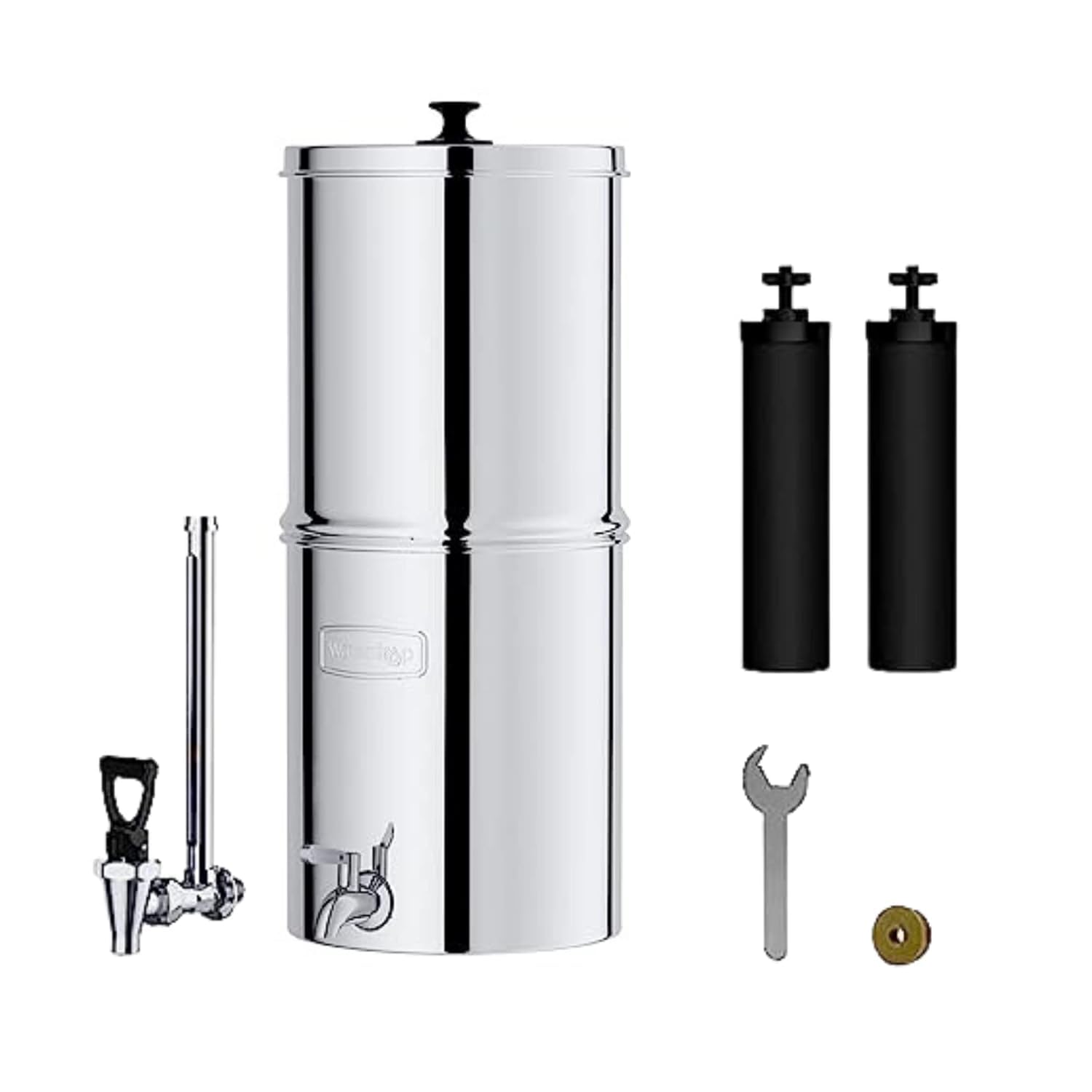 Waterdrop Gravity-fed Water Filter System with 2 Filters and Metal Water Level Spigot