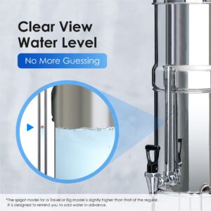 Waterdrop Gravity-fed Water Filter System with 2 Filters and Metal Water Level Spigot