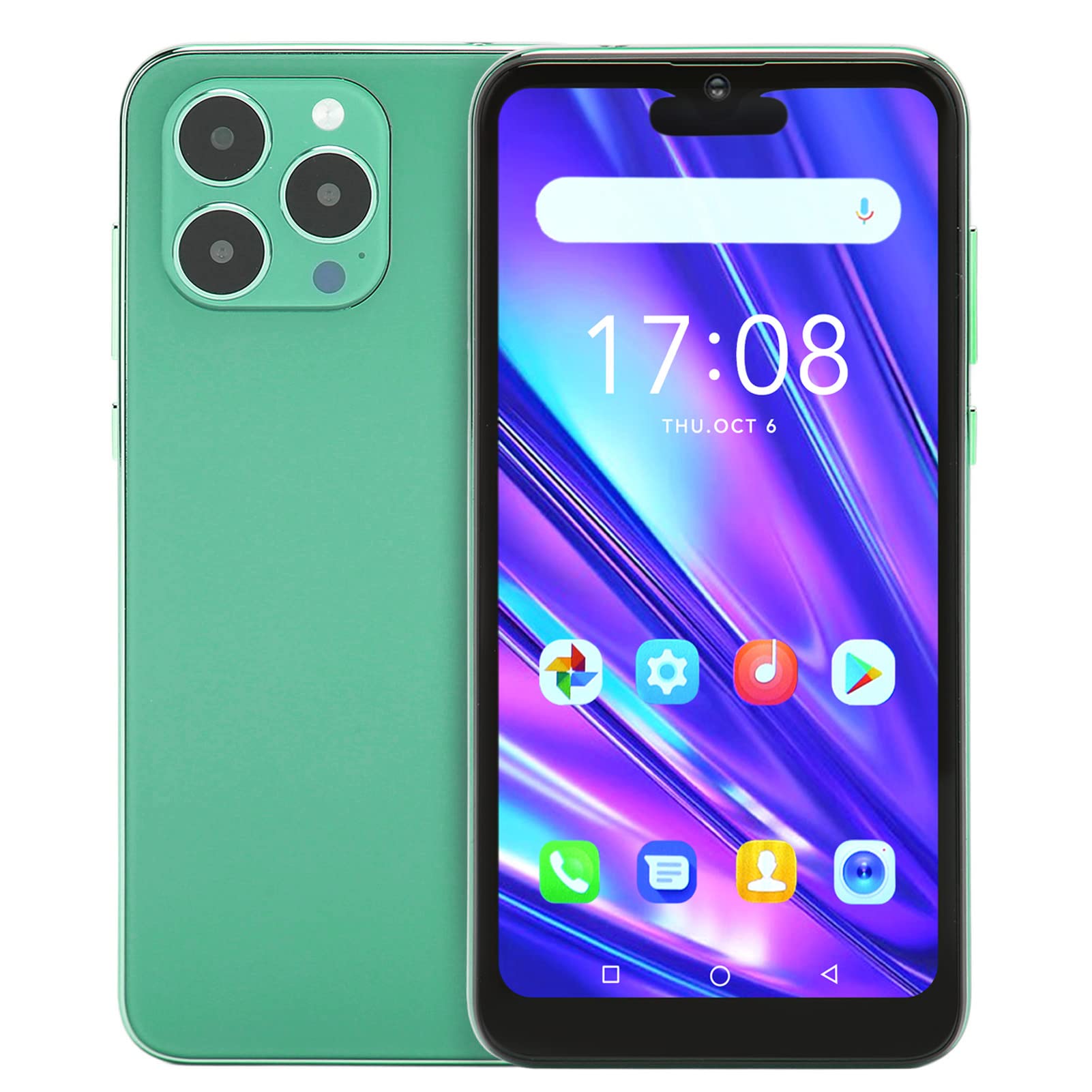 ciciglow 6.1in Unlocked Smartphones, I14 Pro Cell Phone, 4GB RAM 32GB ROM, 1960x1080 HD Display, 5MP+8MP Camera, 4 Core CPU, 5000mAh, Face ID, WiFi, BT, GPS(Green)