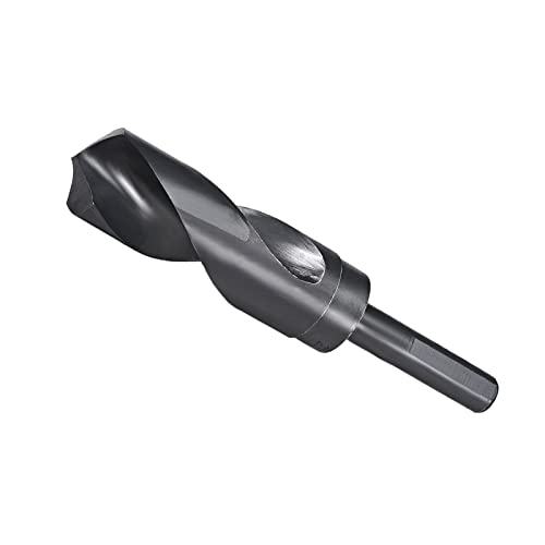 CoCud Reduced Shank Drill Bit, 28.5mm Cutting Edge 1/2" Shank, Nitride Coated High Speed Steel 6542 Twist Drill Bits - (Applications: for Stainless Steel Metal Wood)