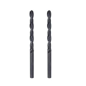 uxcell 6542 high speed steel straight shank twist drill bit, fully ground black oxide drill bits 4.8mm drill diameter 85mm total length 2 pcs