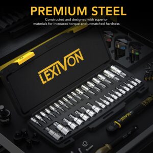 LEXIVON Master TORX Bit Socket Set, Premium S2 Alloy Steel | Complete 34-Piece, Solid Star & Tamper Proof T6 ~ T70 | Enhanced Storage Case (LX-149)