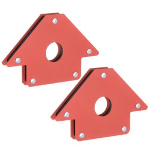 harfington 2pcs arrow welding magnet holder, 50lbs 45, 90, 135 degree angle magnetic metal clamps working tools for welding, soldering, assembling