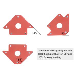 HARFINGTON 2pcs Arrow Welding Magnet Holder, 50LBS 45, 90, 135 Degree Angle Magnetic Metal Clamps Working Tools for Welding, Soldering, Assembling