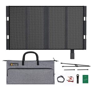 Foursun 100W Portable Solar Panel, Foldable Shingle Solar Panel for Power Station, 18V Solar Battery Charger，IP67 Waterproof，Independent Support Rod, for Solar Generator, Power Bank, 12V Car Battery