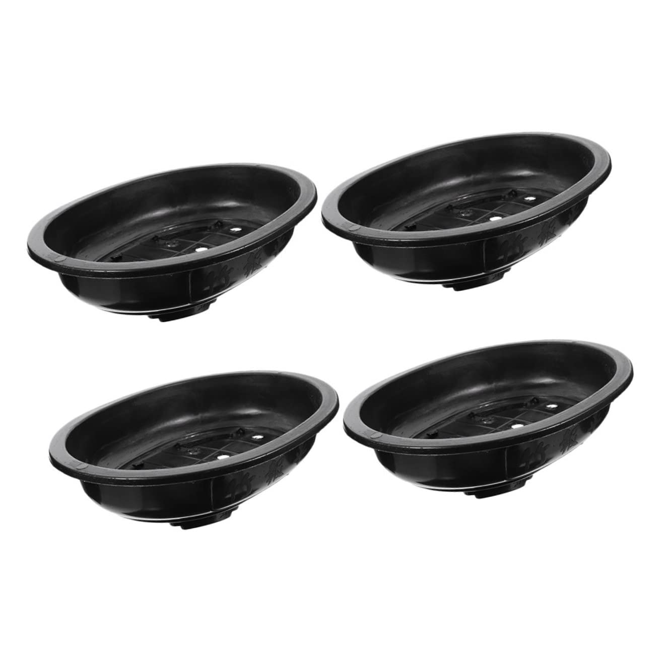 DOITOOL 4pcs Flowerpot Ovalc Flower Planter Garden Bonsai Holder Plant Pots Bonsai Nursery Pot Planter Pots for Indoor Plants Bonsai Tray Bonsai Pot Office Air Pp Container Basin