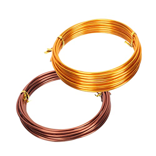 YARNOW 4pcs Practical Model Gardening Starter Brown Wire Golden Craft Climbing Making Holding Aluminum Sculpting Modelling Training Mm Plant Garden Bonsai Bike Tree Fence Wires Skeleton