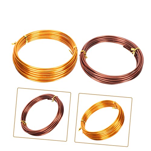 YARNOW 4pcs Practical Model Gardening Starter Brown Wire Golden Craft Climbing Making Holding Aluminum Sculpting Modelling Training Mm Plant Garden Bonsai Bike Tree Fence Wires Skeleton