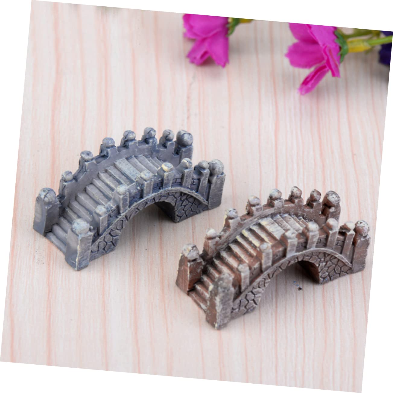 YARNOW 10pcs Zen Staute Exotic Plank Figurines Environments Decors Mini Shape Bridge Scene Landscaping (Random Color)