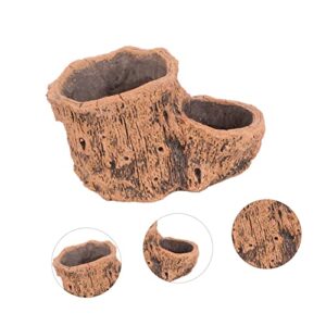 DOITOOL 1pc Stump Orchid Home S Indoor Garden Outdoor Flower Hole Plants Cactus for with Succulent Drainage Flowerpot Pot Bowl Planter Cement Decoration Desktop Container Bonsai Driftwood