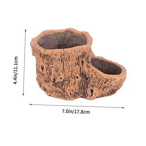 DOITOOL 1pc Stump Orchid Home S Indoor Garden Outdoor Flower Hole Plants Cactus for with Succulent Drainage Flowerpot Pot Bowl Planter Cement Decoration Desktop Container Bonsai Driftwood