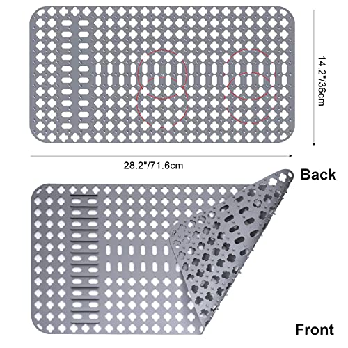 Shearable Silicone Sink Mats Protectors for Kitchen Sink 28.2''x 14.2'' Kitchen Sink Mat Grid for Bottom of Farmhouse Stainless Steel Porcelain Sink No-Slip Heat-Resistant Kitchen Sink Grid Accessory