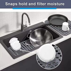 Shearable Silicone Sink Mats Protectors for Kitchen Sink 28.2''x 14.2'' Kitchen Sink Mat Grid for Bottom of Farmhouse Stainless Steel Porcelain Sink No-Slip Heat-Resistant Kitchen Sink Grid Accessory