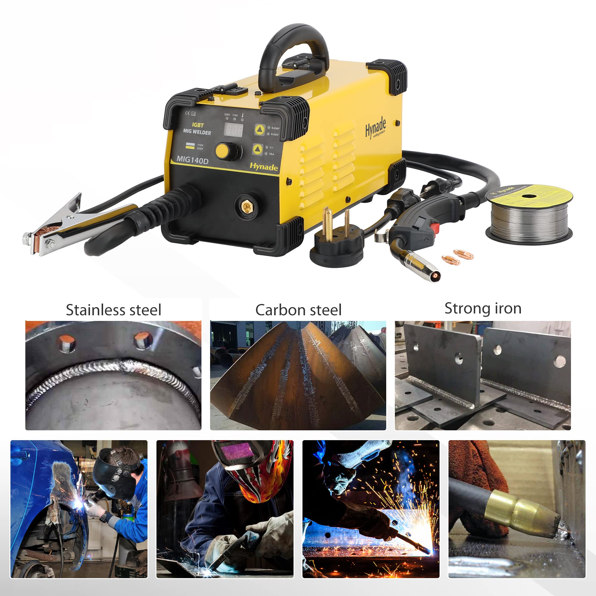 MIG140D Mig Welding Machine, Dual Voltage 110/220V Gasless Mig Welders-Welding Torch Gas Nozzle