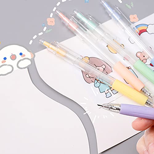 6PCS Student Utility Knife Pen-Cartoon Pattern Craft Cutting Tool Paper Pen Cutter Knife Creative Retractable，Art Utility Precision Paper Cutting Carving Tools