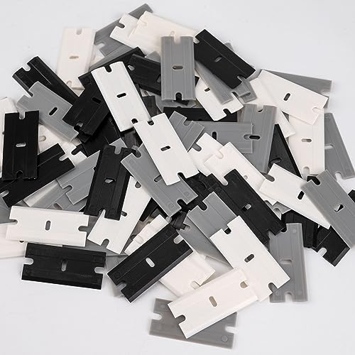 NEWISHTOOL Plastic Blades, 300 PCS Plastic Scraper Blades Refill, 1.5-In Double Edges Plastic Razor Blade for Plastic Scraper and Safety Scraper