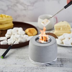 tabletop fire pit with roasting sticks & funnel, portable indoor/outdoor mini small fireplace, tabletop smores sandwich biscuit, modern home decor clearance living dining room patio balcony backyard