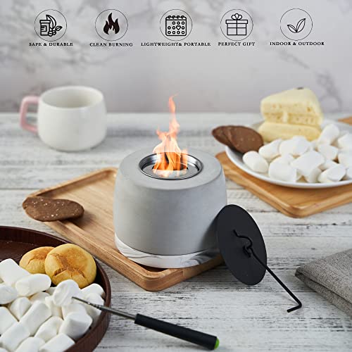 Tabletop Fire Pit with Roasting Sticks & Funnel, Portable Indoor/Outdoor Mini Small Fireplace, Tabletop Smores Sandwich Biscuit, Modern Home Decor Clearance Living Dining Room Patio Balcony Backyard