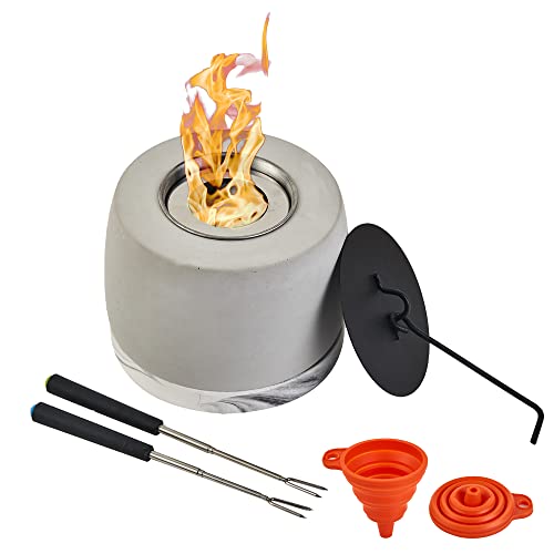 Tabletop Fire Pit with Roasting Sticks & Funnel, Portable Indoor/Outdoor Mini Small Fireplace, Tabletop Smores Sandwich Biscuit, Modern Home Decor Clearance Living Dining Room Patio Balcony Backyard