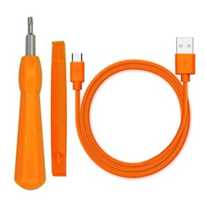 cyjjzq ring doorbell screwdriver replacement & charger charging cable cord, fit video doorbell, video doorbell 2 3 and pro & elite ring doorbell security screw (orange)