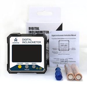 Magnetic Digital Angle Finder Protractor Inclinometer- Digital Inclinometer -Fast & Stable Measurement Tool with Magnetic Base and Backlit Display